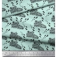 thumbnail image 3 of Soimoi Green Poly Georgette Fabric Foot Print & Text Print Fabric by the Yard 52 Inch Wide, 3 of 3