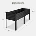 thumbnail image 2 of Best Choice Products 72x24x30in Non Toxic Elevated Galvanized Metal Garden Bed Corner Protectors - Charcoal, 2 of 9