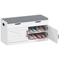 thumbnail image 1 of HOMCOM Banc à Chaussures, Banc d'Entrée avec Rangement, Siège Rembourré, Blanc, 1 of 10