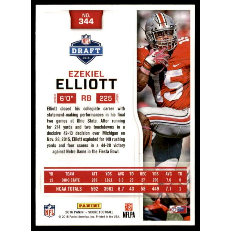 Ezekiel Elliott Rookie Card 2016 Score #344
