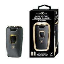 Cutting Edge Dual Rotary Travel Shaver – Portable, Battery-Powered, Hypoallergenic Stainless Steel Blades, Includes 2 AA Batteries