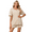 Beige, variant on PPCHVOY Plus Size Women's Pajamas Set Oversized V-Neck Loungewear for Women Loose Home Sleepwear Size S-5XL