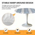 thumbnail image 6 of Leaf Tree Branch Elastic Fitted Round Table Cover Blue Grey Waterproof Outdoor Tablecloth for Holiday Party, Picnic, Patio & Dining Fits Tables Up to 55"-60", 6 of 8