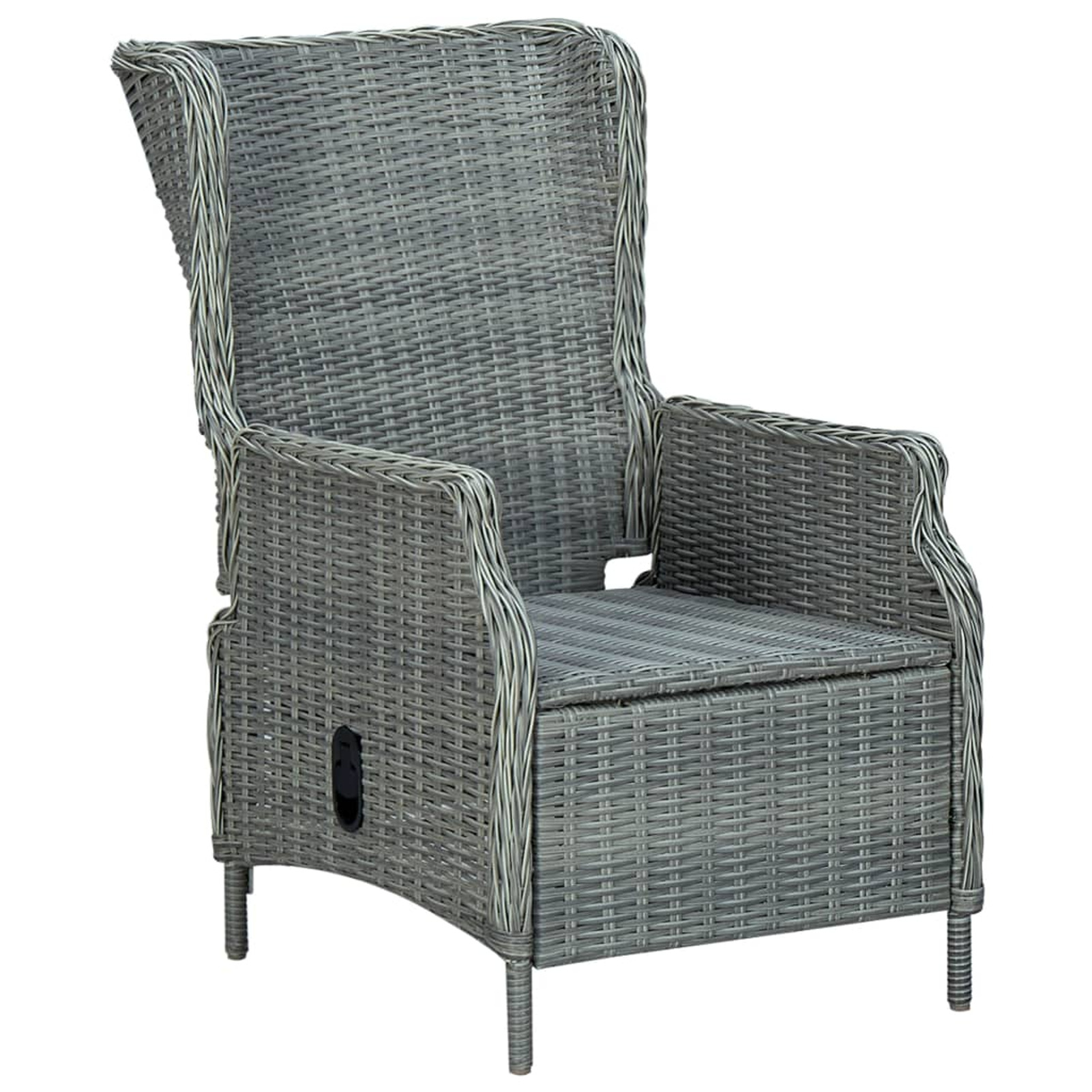 Suzicca Reclining Patio Chair with Cushions Poly Rattan Gray - image 3 of 7