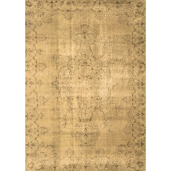 Ahgly Company Indoor Rectangle Abstract Brown Contemporary Area Rugs, 5' x 7'