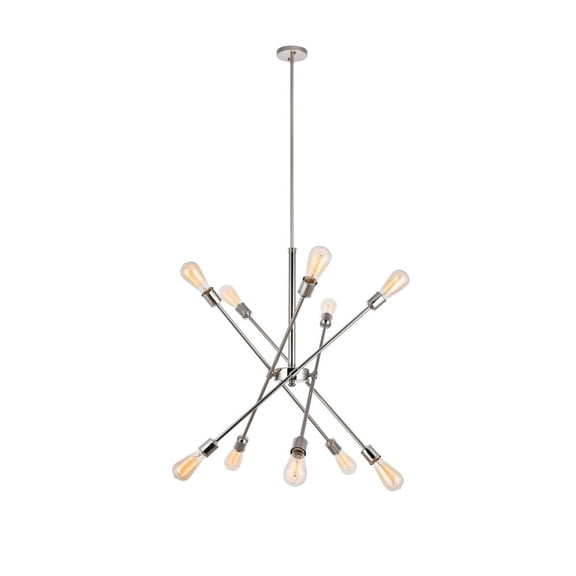 Living District Axel 10 Lights polished Nickel Pendant