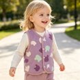 thumbnail image 6 of NIEWTR Baby Boys Girls Fleece Vest Button Down Sleeveless Jacket Cute Kids Fall Winter Waistcoat Outerwear with Pocket, 6 of 8