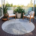 thumbnail image 6 of Addison Rugs Chantille Indoor/Outdoor Transitional Abstract Blue Washable Round Rug, 8' x 8', 6 of 6