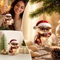 thumbnail image 3 of QISIWOLE 2D Christmas Owl with Glasses Hat Scarf Tree Ornament, Festive Hanging Decoration, 3.15 x 3.15 in Plastic Ornament, for Christmas Tree and Holiday Decor, 3 of 7