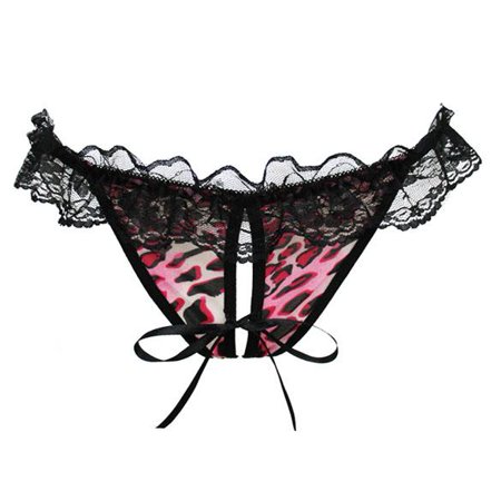 

Aktudy Lingerie Womens Lace T-String Panties Crotchless Underwear Rose