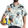 thumbnail image 4 of Ice Hockey Men's Printed Button Down Short Sleeve Casual Summer Beach Shirt - Unisex, 4 of 6