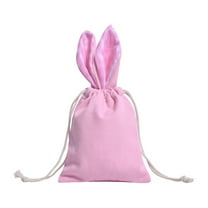 Moocorvic Easter Treat Bags with Drawstring Bunny Gift Bags Party Supplies Canvas Candy Chocolate Eggs Hunt Stuffer