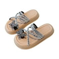 thumbnail image 1 of NOKIO Girls Slide Sandals Adjustable Buckle Flip-Flops Beach-Ready Quick-Dry Design Non-Slip Sole Bow Accent Summer Comfort Essentials, 1 of 6