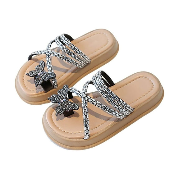 Otqutp Summer Shoes for Toddler Girls New Summer Girls' Slippers Fashionable and Comfortable Casual Shoes Beach Sandals Bowknot Flip Flops