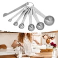 thumbnail image 1 of Kitchen Measuring Spoons Set, Clear Scale Stainless Steel Measuring Spoons Set with Buckle for Bakery, 1 of 8
