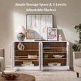 thumbnail image 5 of Modern Fort 2PCS Storage Cabinet with Glass Door, 31" Buffet Sideboard with Adjustable Shelves, Kitchen Pantry & Bedroom Furniture, Easy Assemble,White, 5 of 8