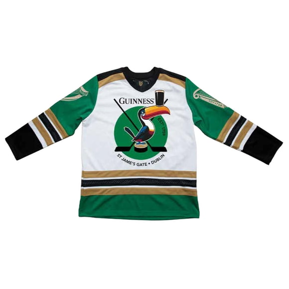 Guinness Adult Men's Toucan White & Green Hockey Jersey