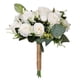 thumbnail image 1 of XmhyTop Ramos de boda para novia y dama de honor, rosas color champán, flores artificiales blancas, ramo para boda, fiesta, decoración de la iglesia, 1 of 5