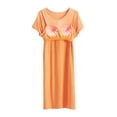 thumbnail image 3 of Besolor Chemises de Nuit Grande Taille pour Femmes Été Confortables à Manches Courtes Col Ras du Cou Vêtements de Nuit Chemises de Sommeil Robe de Nuit, 3 of 6