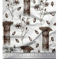 thumbnail image 1 of Soimoi White Poly Georgette Fabric Seeds,Herbs & Flower Floral Print Fabric by the Yard 42 Inch Wide, 1 of 1