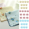 thumbnail image 2 of BYNNIX 10Pcs Cotton Women Hankies Embroidered Cotton Flower Hanky Florals Cloth Handkerchief Reusable Sweat Bandana, 2 of 19