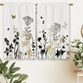 thumbnail image 6 of Beige Floral Kitchen Curtains Boho Flower Botanical Leaves Small Short Cafe Window Curtains Rustic Wildflower Plant Vintage Bathroom Drapes Treatment Tier Curtains 2 Panels (27.5x36 Inch), 6 of 6