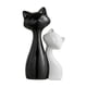 thumbnail image 2 of Par de figuras de gatos, escultura de animal, lindo adorno de mesa para sala de estar, L Negro S Blanco, 2 of 9