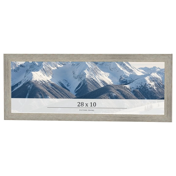 28x10 Frame Grey Real Wood Picture Frame Width 1.5 Inches | Interior Frame Depth 0.5 Inches | Barn