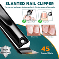 thumbnail image 5 of NIUTA Pro 5-in-1 Nail Clippers Set for Men & Women, Stainless Steel Fingernail Clippers and Toenail Clippers, Ultra Sharp Angled Nail Cutter Kit with Nano Glass File, Leather Case for Travel, 5 of 8