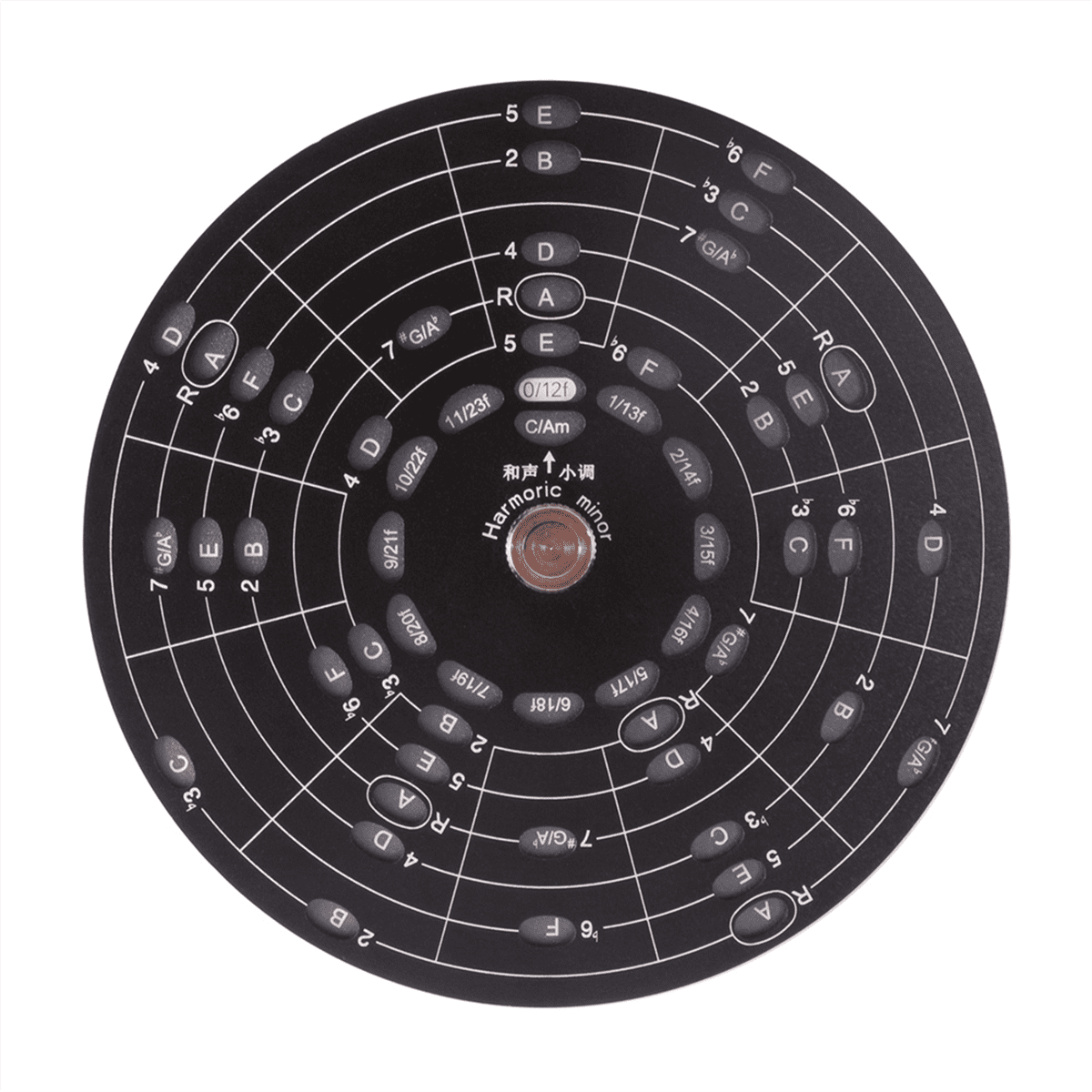 Guitar Chord Wheel Scale Dial Wooden Melody Tool Musical Instruments and Accessories Chord Wheel for Musicians Size L