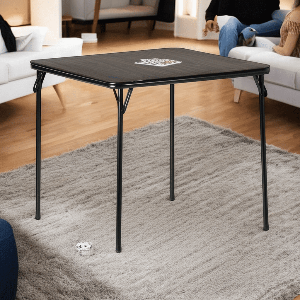 Homy Casa 34" Game Card Table, Portable Folding Table for Poker, Puzzles, Parties, Walnut