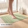 thumbnail image 3 of Yiannan 17x24 Inch Cotton Bath Rug, Soft Absorbent Non Slip Mat, Machine Washable Non Shedding, Fashionable Mat for Bathroom, Kitchen and Laundry,Sage, 3 of 8