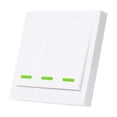 thumbnail image 2 of 3-Channel 433MHz RF Wireless Remote Control Switch, 86-Type Wall-Mounted Transmitter with Self-Adhesive Design, 100m Range, EV1527 Encoding, Battery Not Included for Smart Home Lighting Control, 2 of 6