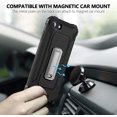 thumbnail image 3 of for iPhone SE 2020 Case, iPhone 7/8 Case Rugged Military Dual Layer Heavy Duty iPhone SE 2020 Case with Screen Protector TPU Bumper Full Protection Metal Kickstand Shockproof Case 4.7 inch,Black, 3 of 7