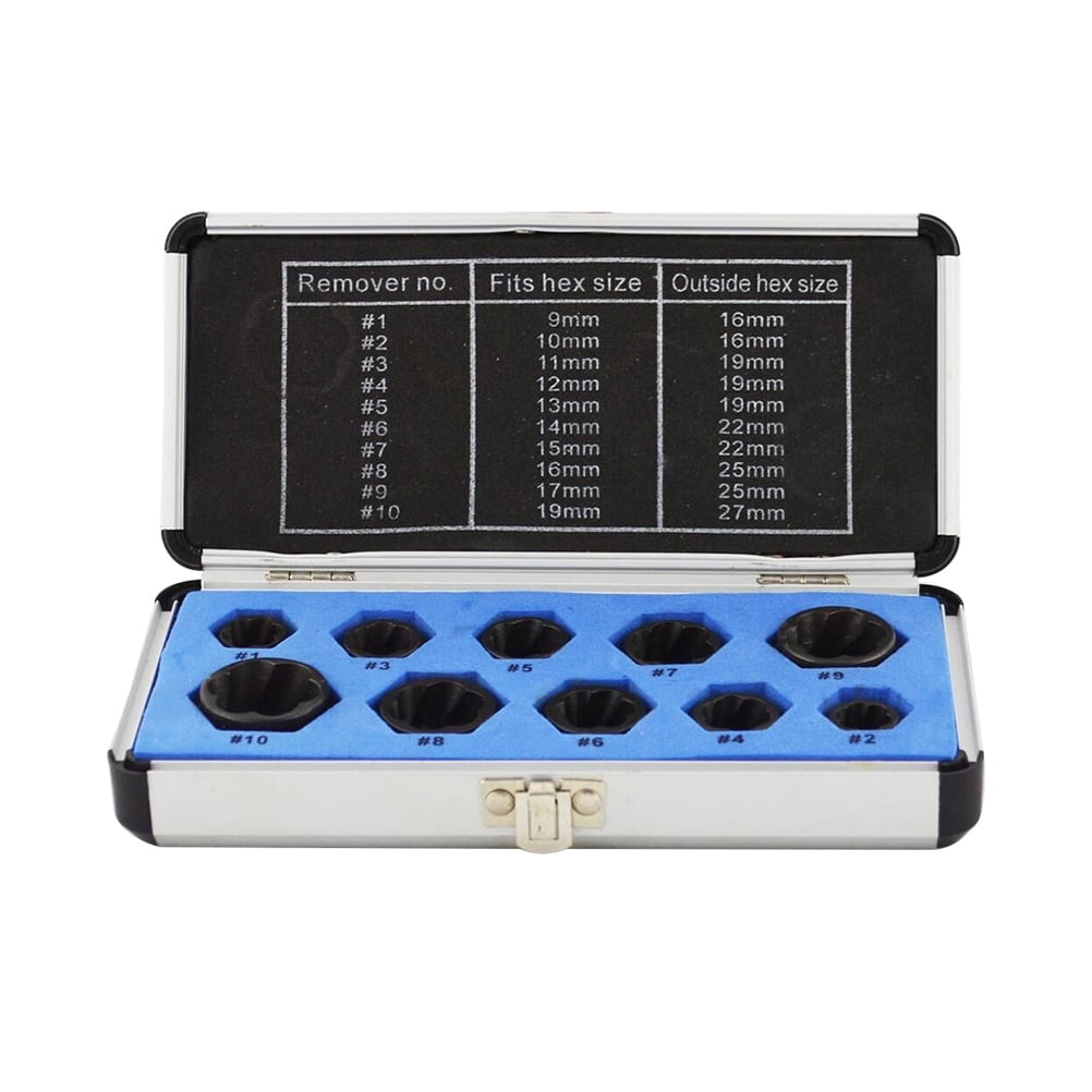 10 PCS/Set Damaged Nut Extractor Broken Bolts Remover Extractor for