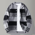 thumbnail image 3 of ZCFZJW Fall Sweaters for Men Casual Striped Color Block Print Long Sleeve Button up Cardigan Outwear Jacket Big and Tall Regular Fit Cozy Pullover Jumper Tops Gray XXL, 3 of 7