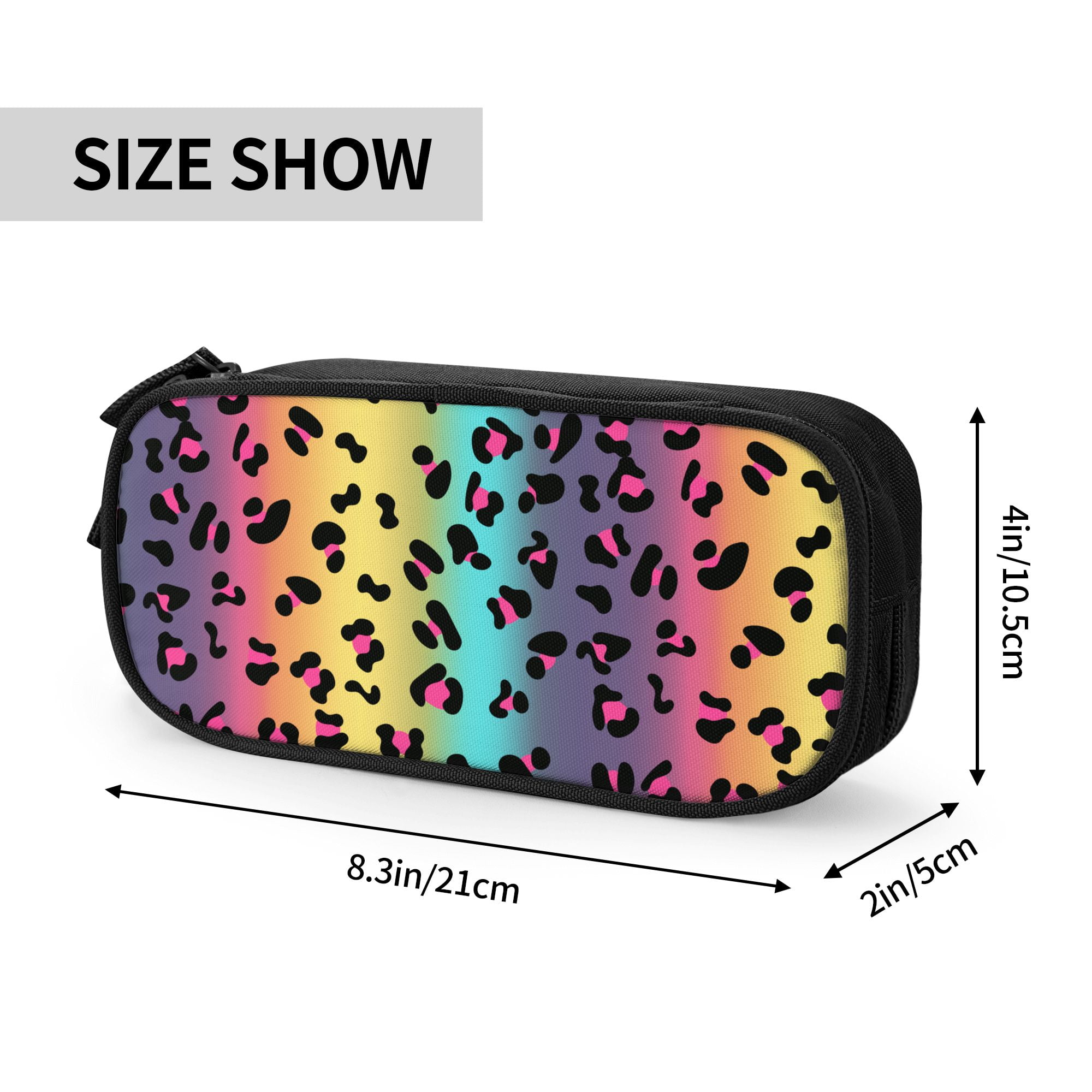 TEQUAN Large Capacity Pencil Case, Colorful Leopard Print TEQUAN Large Capacity Pencil Case, Colorful Leopard Print