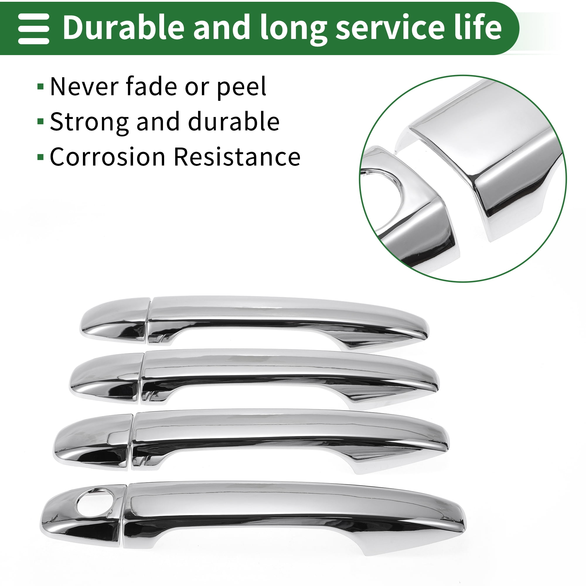 Unique Bargains Car Door Handle Cover Trim for Subaru Outback MK5 2012-2019 Silver Tone