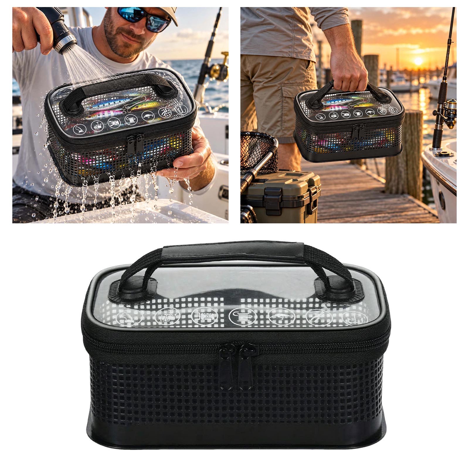 8.6 Rinse Box Rinse Drain and Store Fishing Lures for Saltwater Tackle