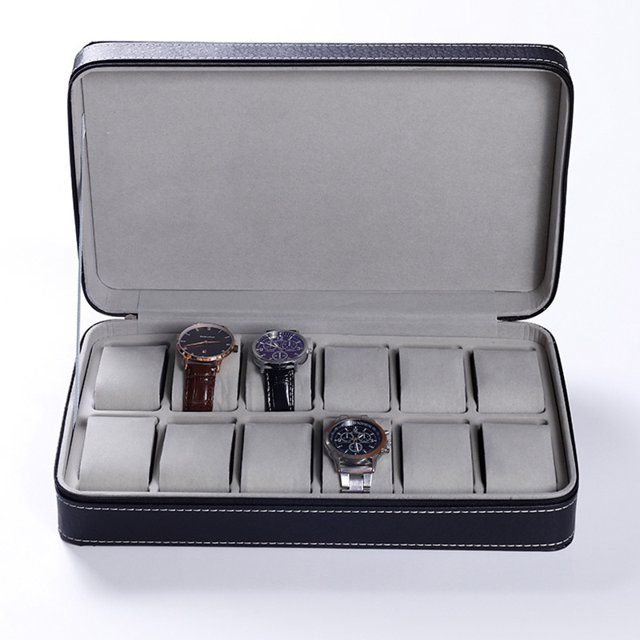Bolsa con cremallera para 12 relojes, bolsa de almacenamiento portátil para relojes, bolsa de viaje portátil para guardar relojes, diseño portátil