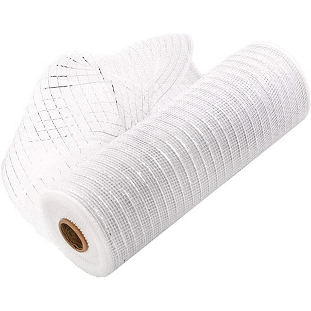 Dvkptbk Mesh Gauze Poly Mesh Ribbon with Foil Each Roll for Wreaths Swags Bows Wrapping and Decorating Home Decor