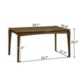 thumbnail image 3 of 59" Walnut Brown Solid Contemporary Handcrafted Rectangular Dining Table, 3 of 9