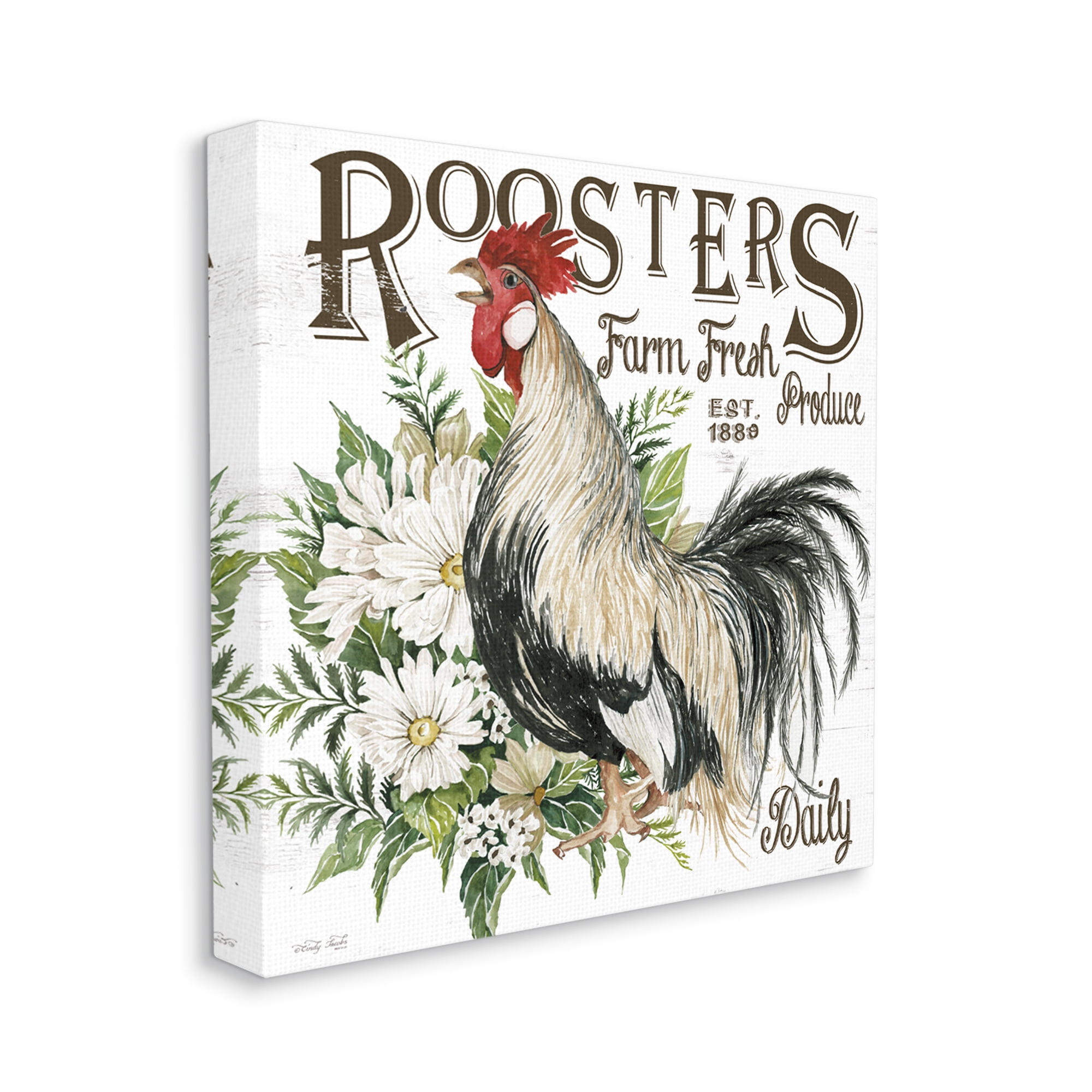 Stupell Industries Farm Fresh Produce Phrase Botanical & Floral Painting Gallery Wrapped Canvas Print Wall Art, 36 x 36