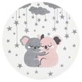 thumbnail image 2 of SAFAVIEH Carousel Kids Hugging Koalas Area Rug, Ivory/Pink, 5'3" x 5'3" Round, 2 of 11