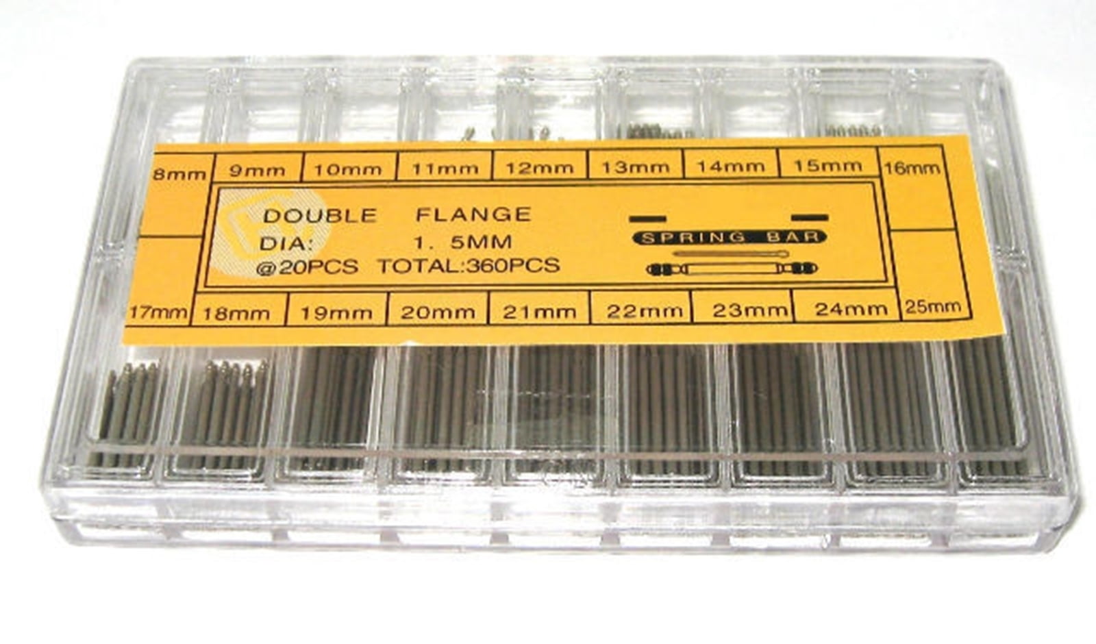 360 Spring Bar Assortment 1.5mm Double Flanged 
