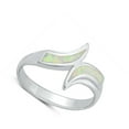 thumbnail image 4 of CHOOSE YOUR COLOR White Simulated Opal Elegant Whisp Wrap Ring .925 Sterling Silver CZ Female Size 10, 4 of 4