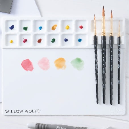 Sizzix Media Mat By Willow Wolfe-Pallete & Brush Holder