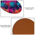 thumbnail image 5 of Paw Print 6PCS Round Microfiber Leather Cup Coasters, 11x11 cm/4.3x4.3 in - Set of 6 Drink Coasters for Home Decor, 5 of 6