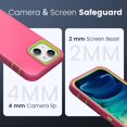 thumbnail image 2 of Compatible with iPhone 15 Case 6.1 Inch, iPhone 14 Case, Heavy Duty Defender 3-Layer Rugged Shockproof Drop Protective Cover Phone Cases Both for iPhone 13/14/15 (Rose/Lime), 2 of 14