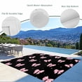 thumbnail image 3 of Valentine's Day Outdoor Rug for Patio/Deck/Porch, Non-Slip Large Area Rug 4 x 6 Ft, Pink Bows Shining Stars Modern Black Indoor Outdoor Rugs Washable Area Rugs, Reversible Camping Rug Carpet Runner, 3 of 8